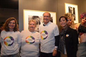 da esq.p.dir: Heloia Gama, Déborah Malheiros, Geraldo Alckmin e Eloisa Arruda , prestigiam a exposição “Crisálida”, no Museu da Diversidade, em 2012