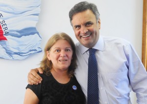 Tiana Azevedo e Aécio Neves Foto: George Gianni/PSDB